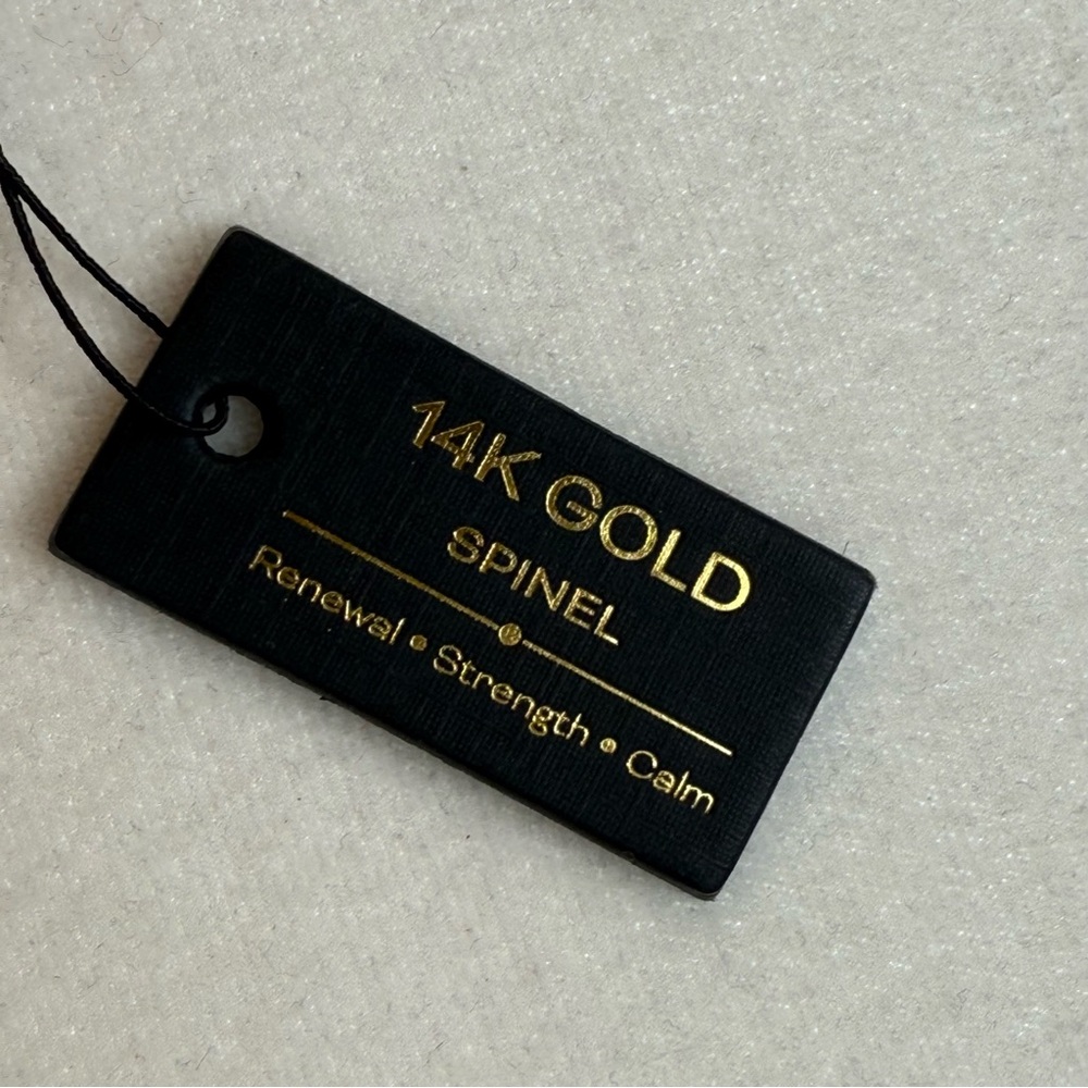 Elegant 14K Gold and Black Spinel Choker Necklace NWT 16” Delicate & Elegant. - Picture 2 of 12